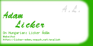 adam licker business card